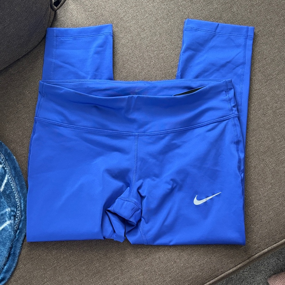 Nike Royal Blue Girls' Performance Leggings with White Swoosh - Picture 2 of 6